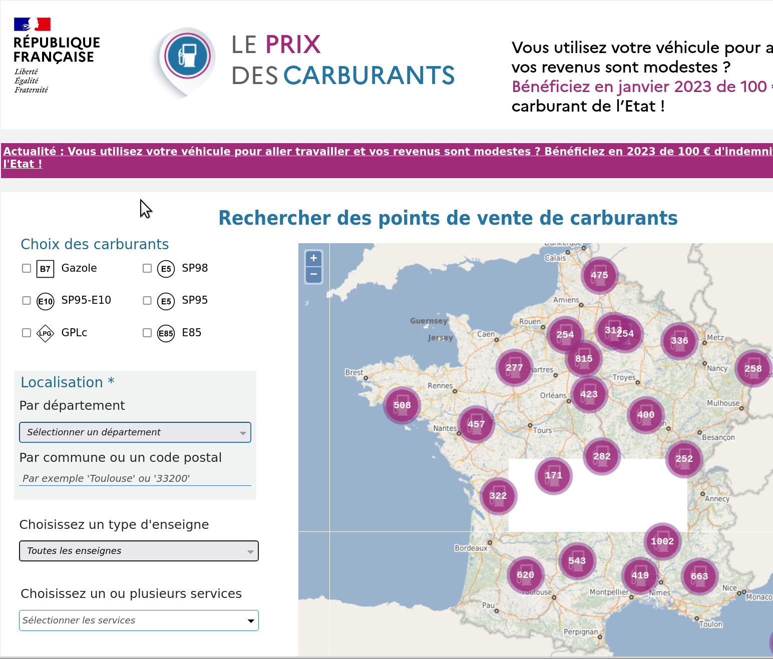 l'application prix-carburants.gouv.fr